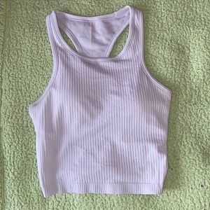 Lululemon Ebb to Street Cropped Racerback Tank|faint lavender|size 6